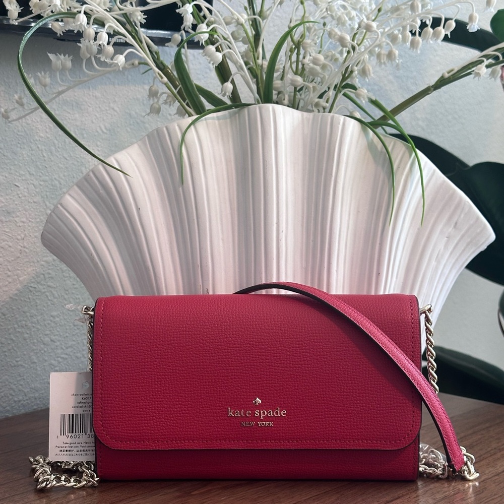 NWT - Kate Spade Convertible Candied Cherry Darcy Chain Wallet Crossbody